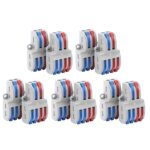 Lever Wire Connectors Compact Splicing Wire Connectors, Inline Electrical Connectors For Quick Connect 28-12 AWG
